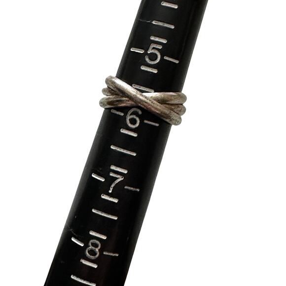 Sterling Silver Interlocking Rings Size 5.75 - Picture 4 of 5